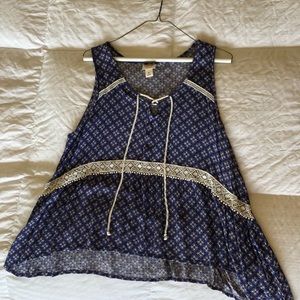 Mossimo Supply Co. XL Blue Flowy Tank